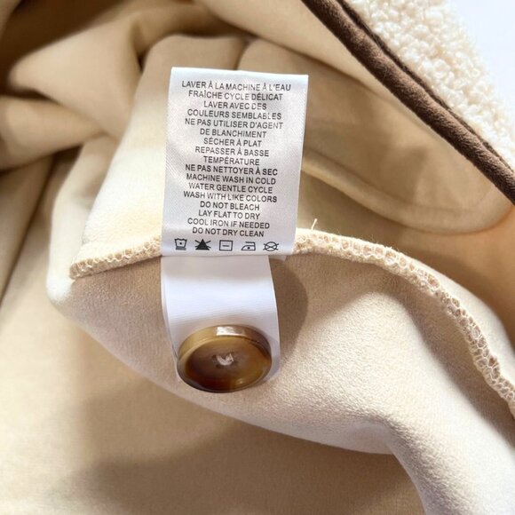 NWT HOUSE OF HARLOW 1960 CREAM BROWN SHERPA CROPPED OVERSIZED VEST - L - Picture 9 of 9